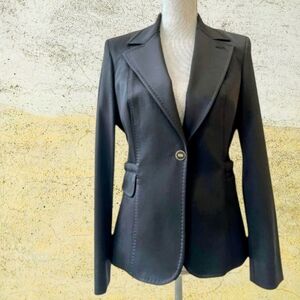 Vintage Authentic Versace Elegant Black Women's Blazer